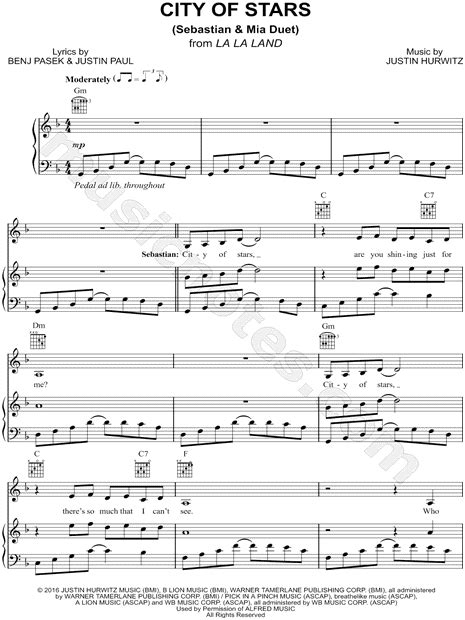 city of stars sebastian & mia duet sheet music|City of Stars .